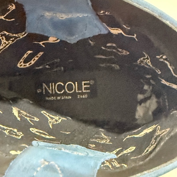 Nicole Light Blue leather Western Boots 9 - Picture 2 of 9